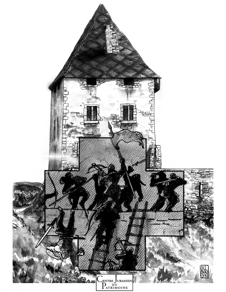 Château de Pymont surplombant les vignes